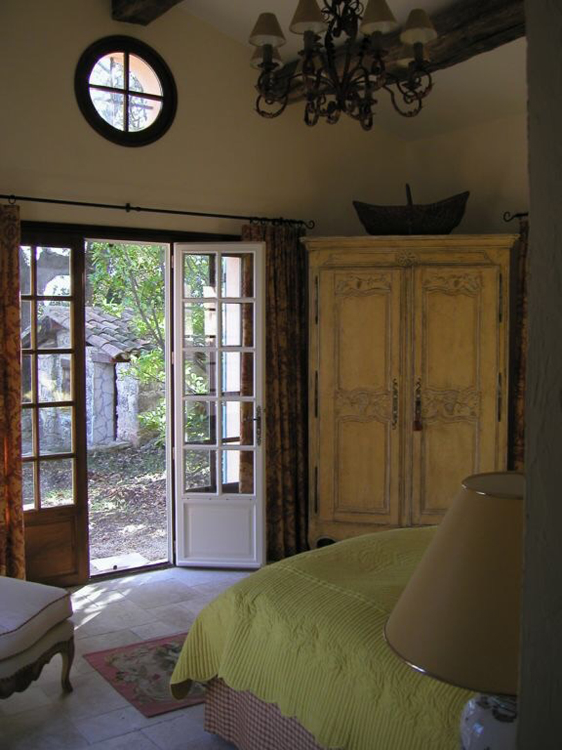 Master bedroom with views toward the wine cellar