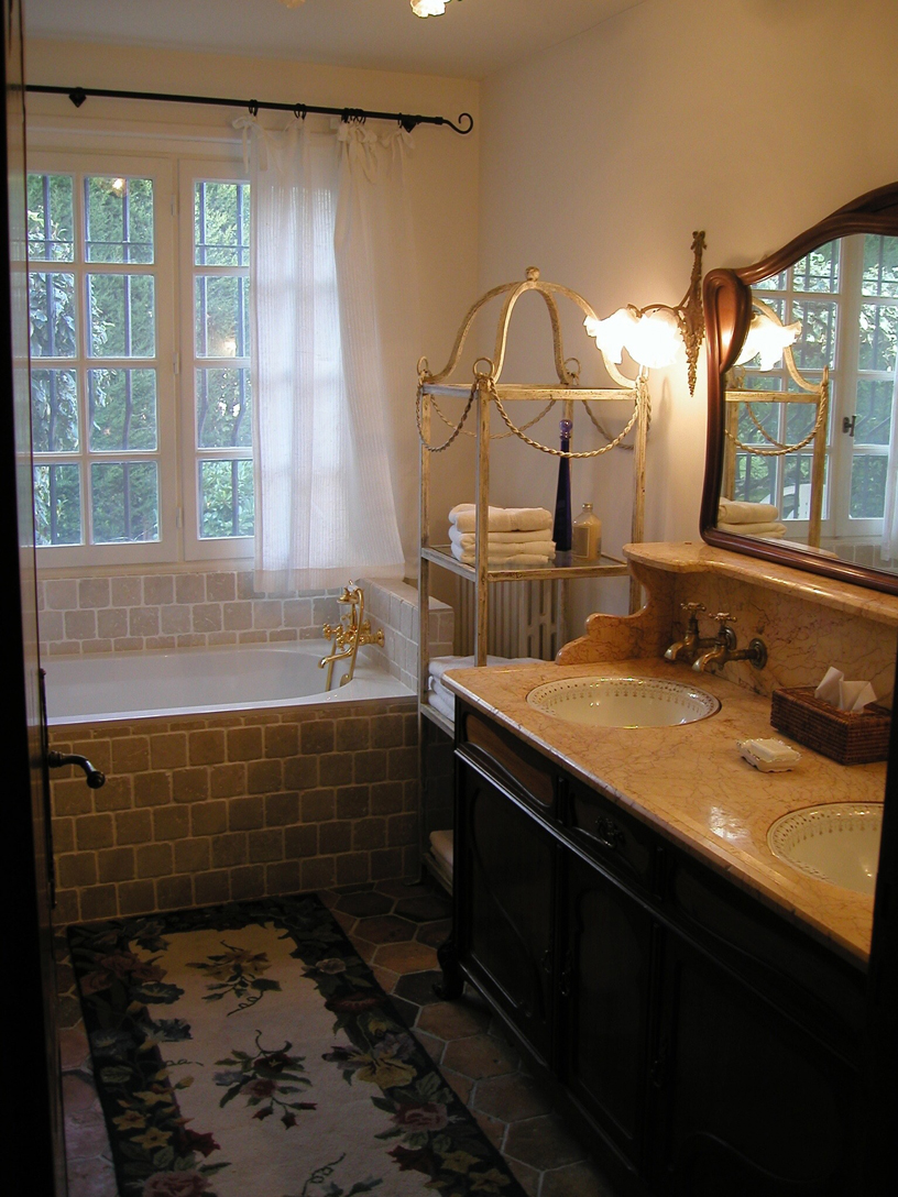 Large bathroom for second master bedroom with stall shower and separate toilet bidet room